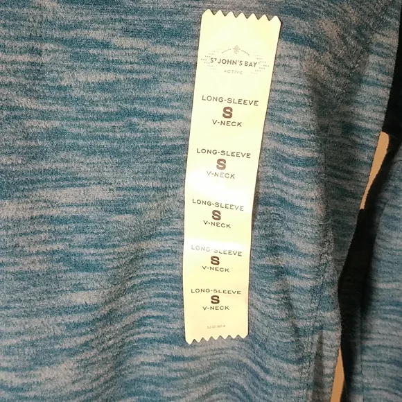 NWT St John's Bay Teal Blue V Neck Sweatshirt Shirt Size Small New with Tags - Picture 5 of 6